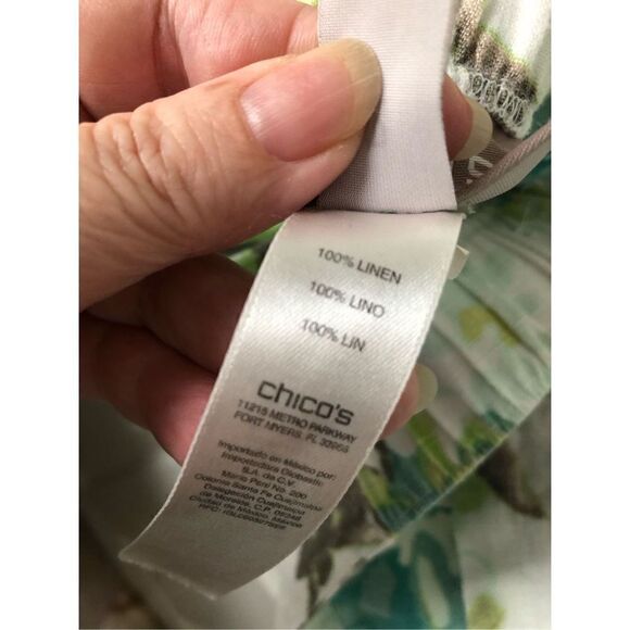 Chico’s Linen Tropical Slacks L - Picture 6 of 12